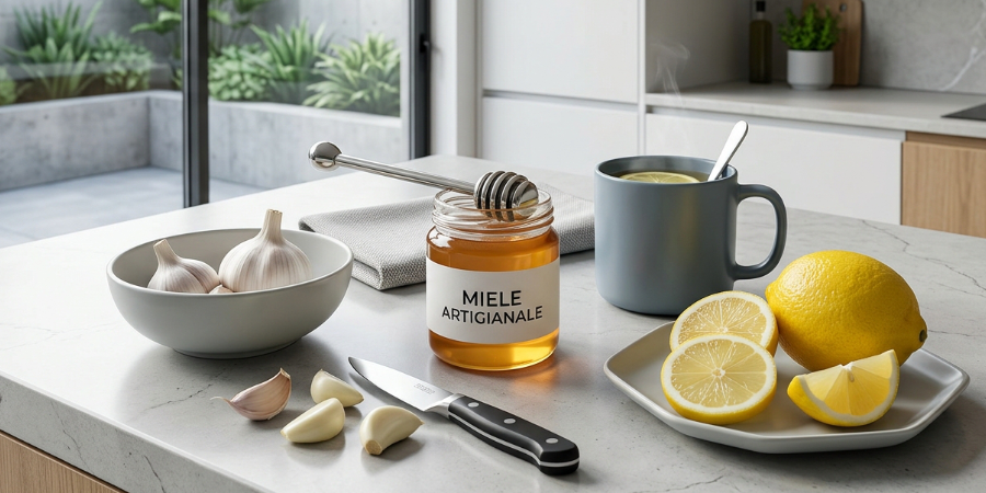 Miele, aglio, limone